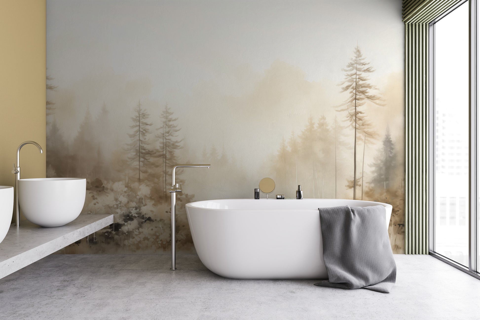 Fototapeta malowana o nazwie AUTUMNAL HAZE TRAIL MURAL pokazana w aranżacji wnętrza.
