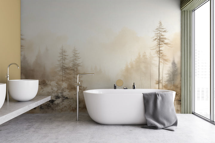 Fototapeta malowana o nazwie AUTUMNAL HAZE TRAIL MURAL pokazana w aranżacji wnętrza.