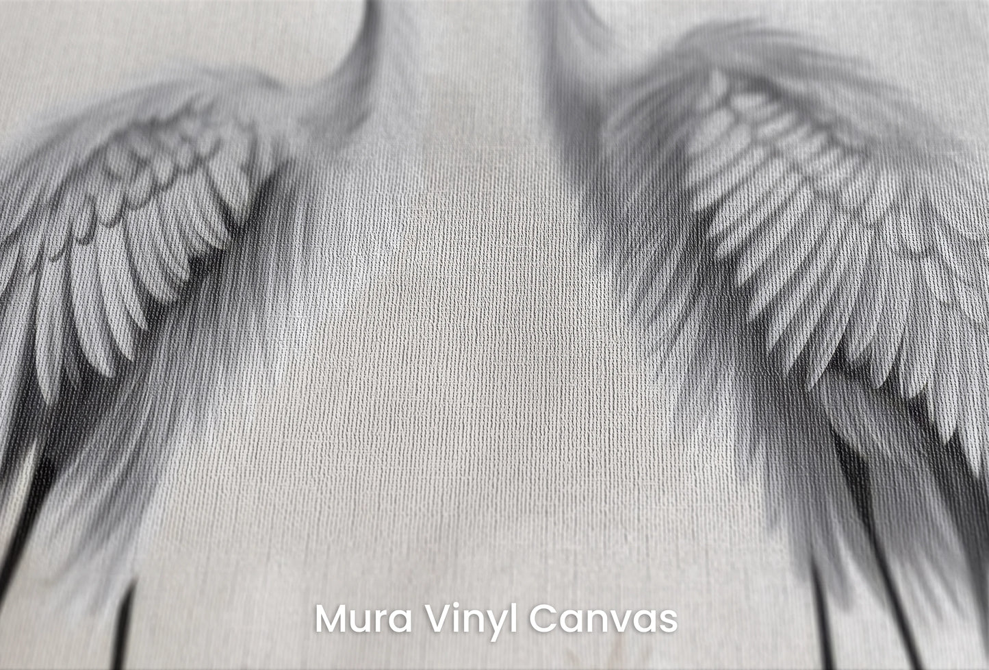 Zbliżenie na artystyczną fototapetę o nazwie Ethereal Reflections na podłożu Mura Vinyl Canvas - faktura naturalnego płótna.