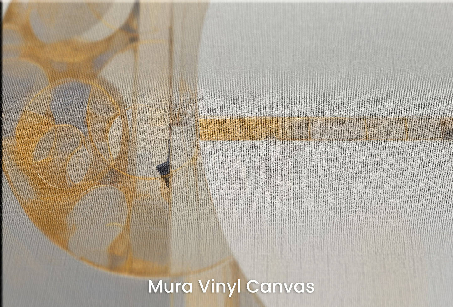 Zbliżenie na artystyczną fototapetę o nazwie AUREATE CIRCLE HARMONY na podłożu Mura Vinyl Canvas - faktura naturalnego płótna.