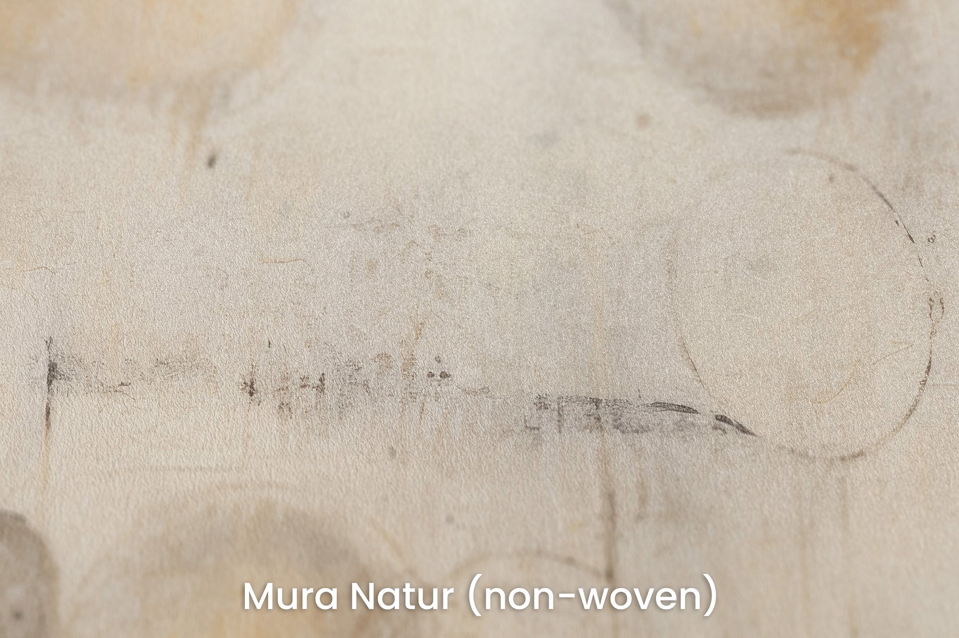 Zbliżenie na artystyczną fototapetę o nazwie GOLDEN MIST ORBITALS #2 na podłożu Mura Natur (non-woven) - naturalne i ekologiczne podłoże.