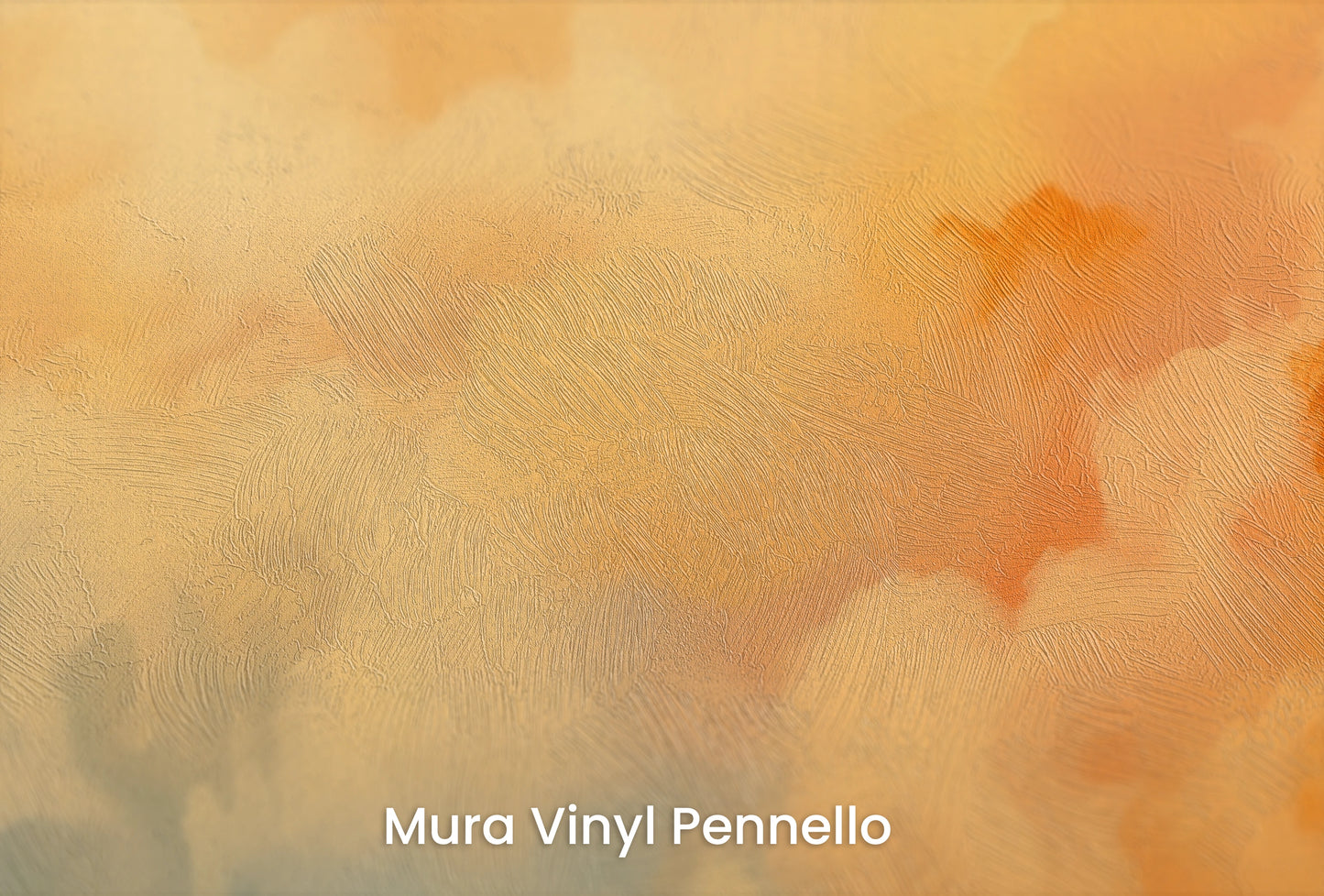 Zbliżenie na artystyczną fototapetę o nazwie Sunset Mirage na podłożu Mura Vinyl Pennello - faktura pociągnięć pędzla malarskiego.