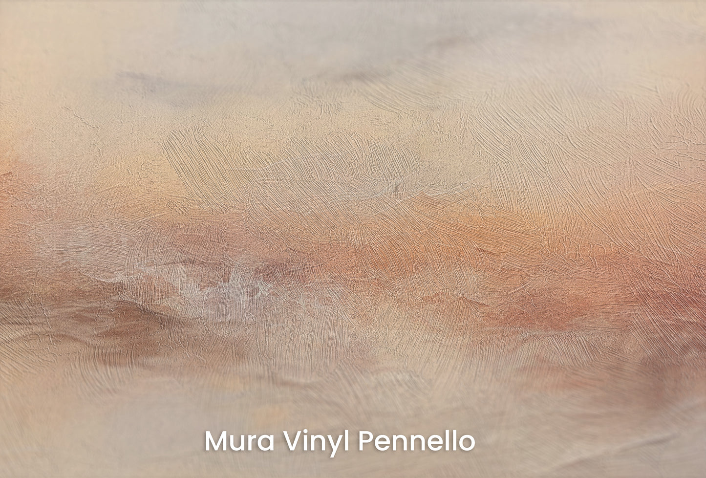Zbliżenie na artystyczną fototapetę o nazwie MORNING MIST ABLAZE na podłożu Mura Vinyl Pennello - faktura pociągnięć pędzla malarskiego.