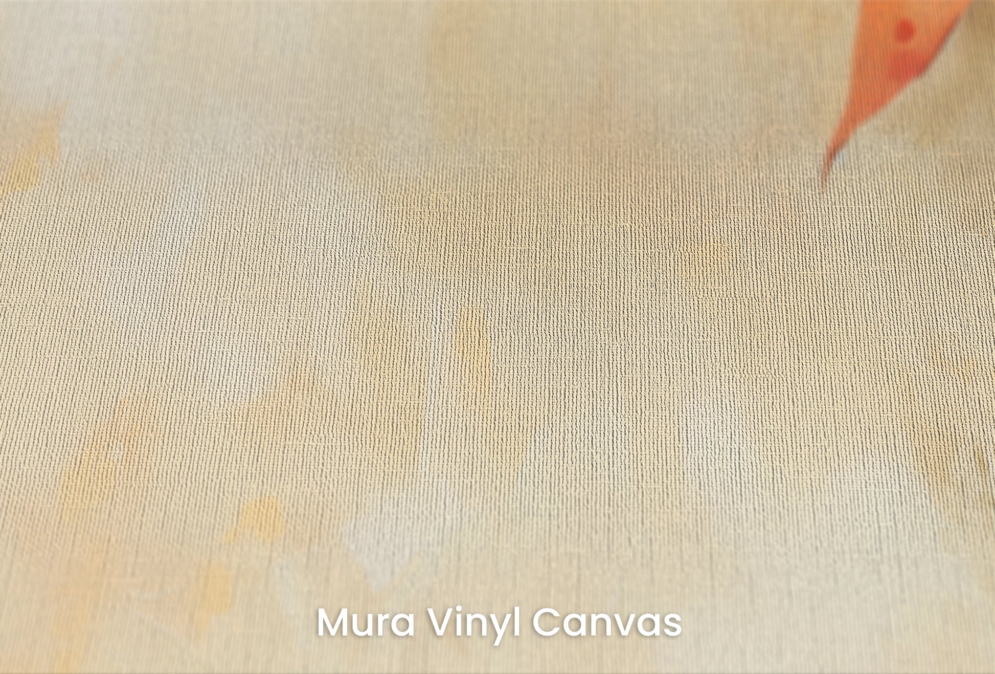 Zbliżenie na artystyczną fototapetę o nazwie Creamy Canvas na podłożu Mura Vinyl Canvas - faktura naturalnego płótna.