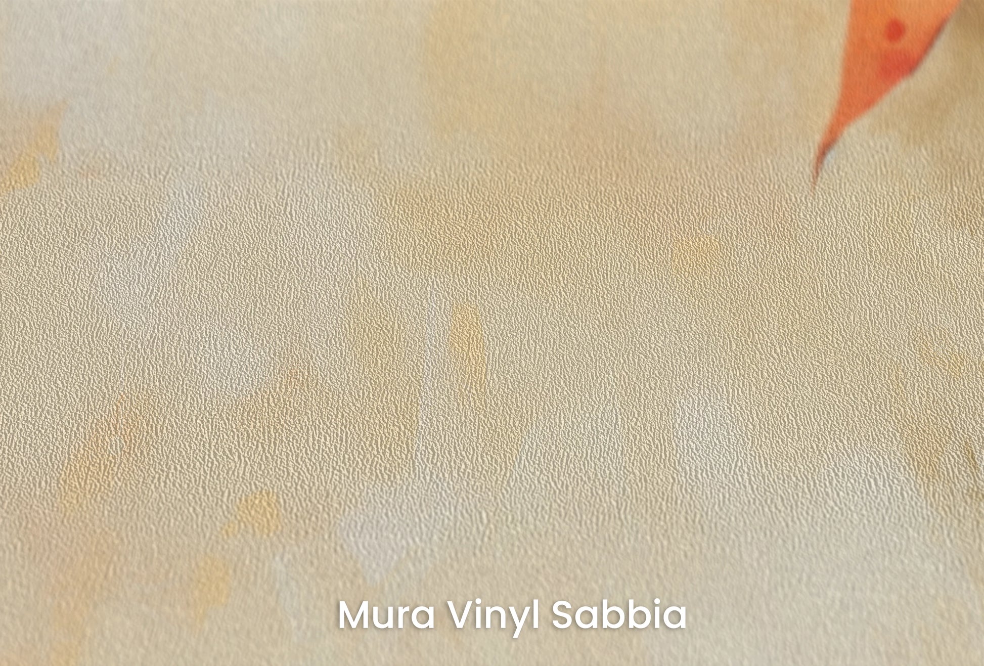 Zbliżenie na artystyczną fototapetę o nazwie Creamy Canvas na podłożu Mura Vinyl Sabbia struktura grubego ziarna piasku.