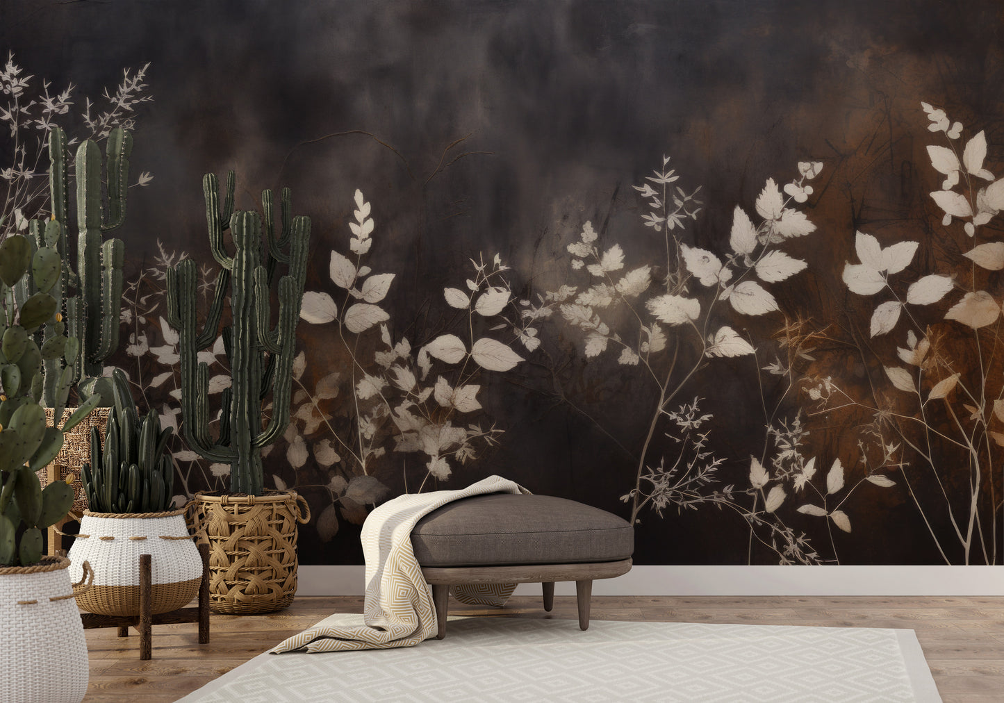 Fototapeta o nazwie Misty Floral Contrast użyta w aranzacji wnętrza.
