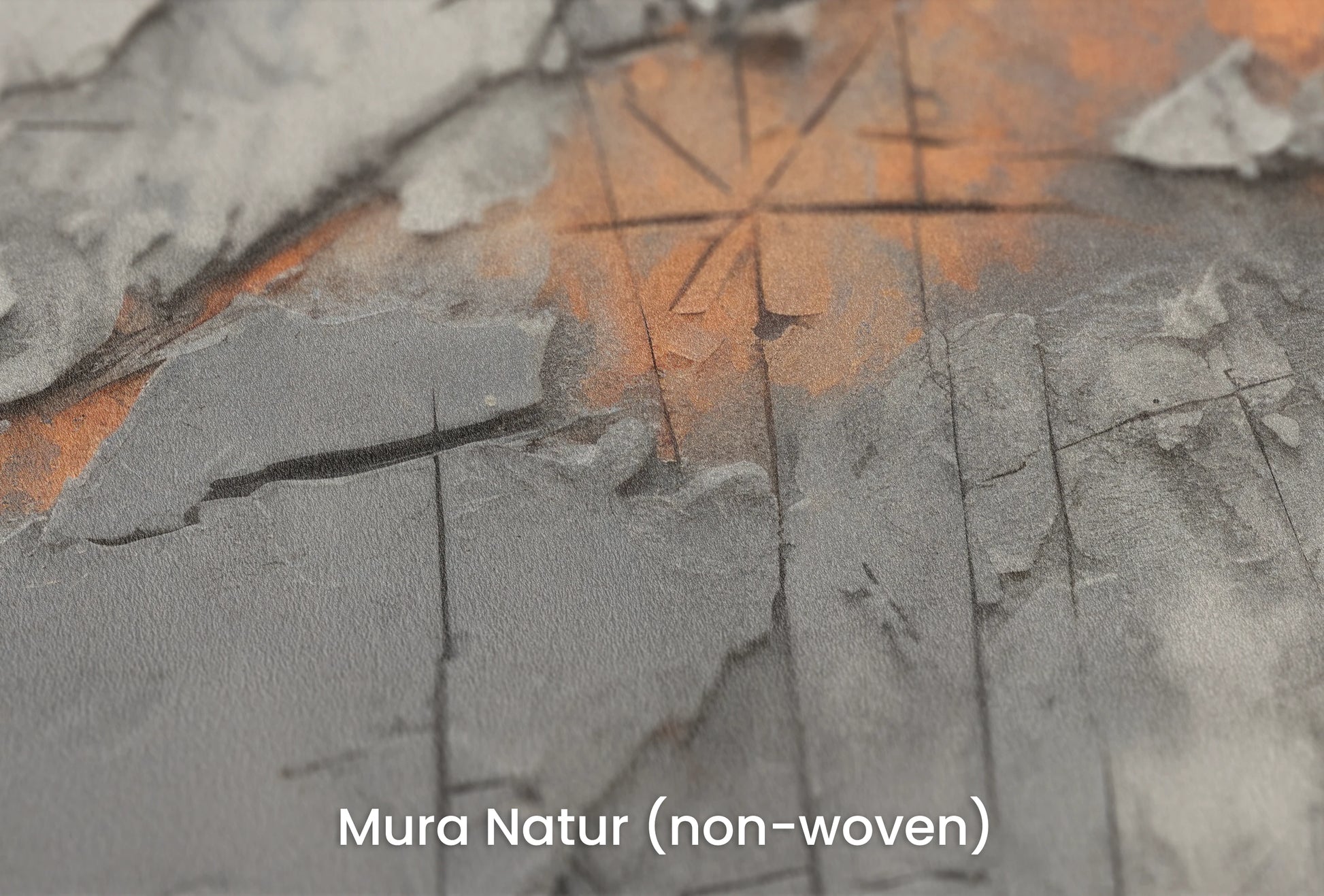 Zbliżenie na artystyczną fototapetę o nazwie Lava Cracks na podłożu Mura Natur (non-woven) - naturalne i ekologiczne podłoże.