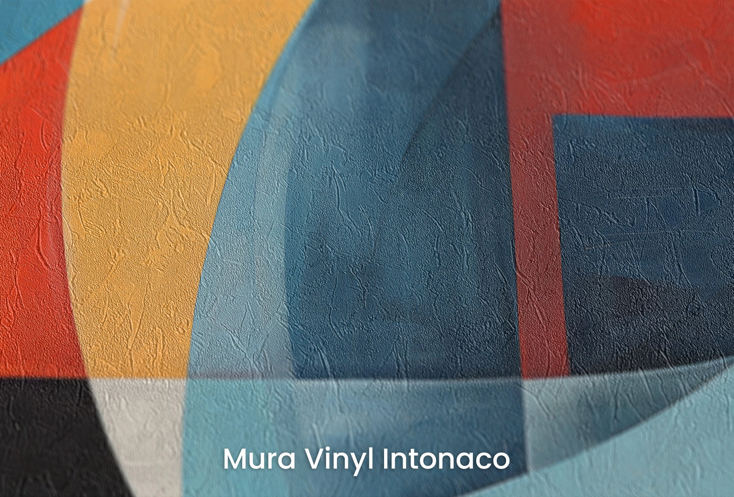 Zbliżenie na artystyczną fototapetę o nazwie Abstract Swirl na podłożu Mura Vinyl Intonaco - struktura tartego tynku.
