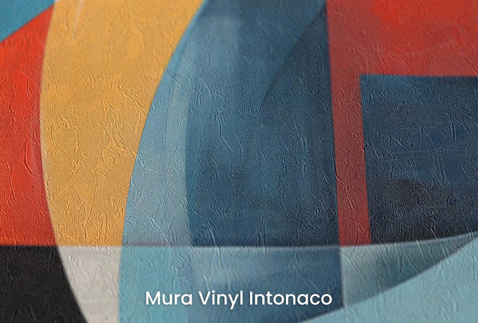 Zbliżenie na artystyczną fototapetę o nazwie Abstract Swirl na podłożu Mura Vinyl Intonaco - struktura tartego tynku.