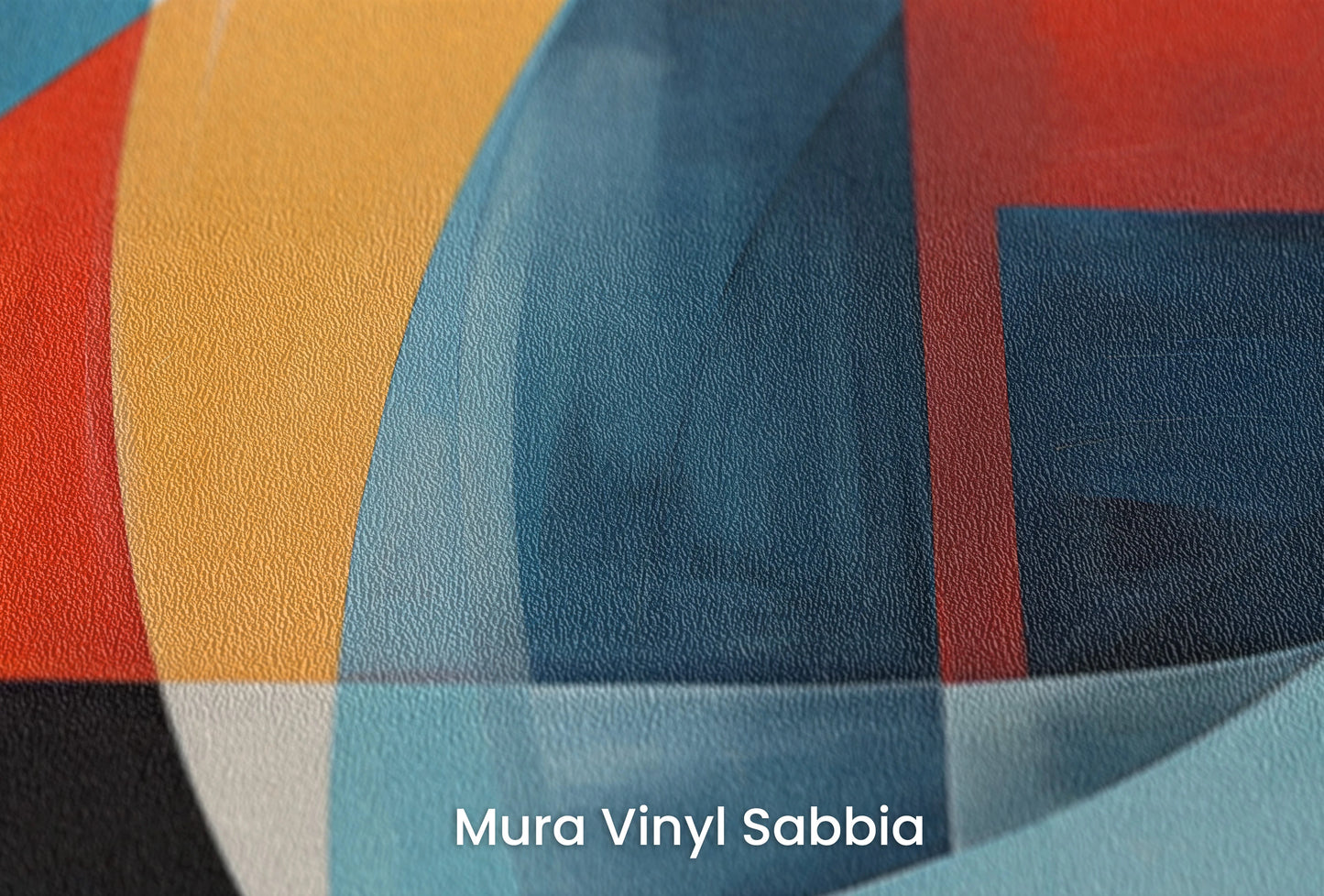 Zbliżenie na artystyczną fototapetę o nazwie Abstract Swirl na podłożu Mura Vinyl Sabbia struktura grubego ziarna piasku.