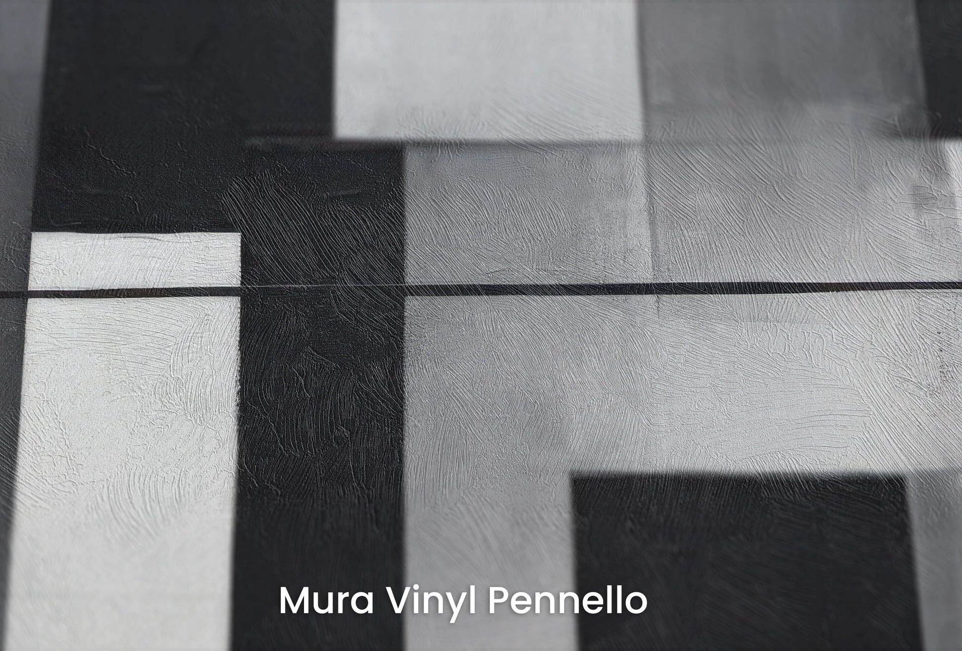 Zbliżenie na artystyczną fototapetę o nazwie Monochromatic Balance na podłożu Mura Vinyl Pennello - faktura pociągnięć pędzla malarskiego.