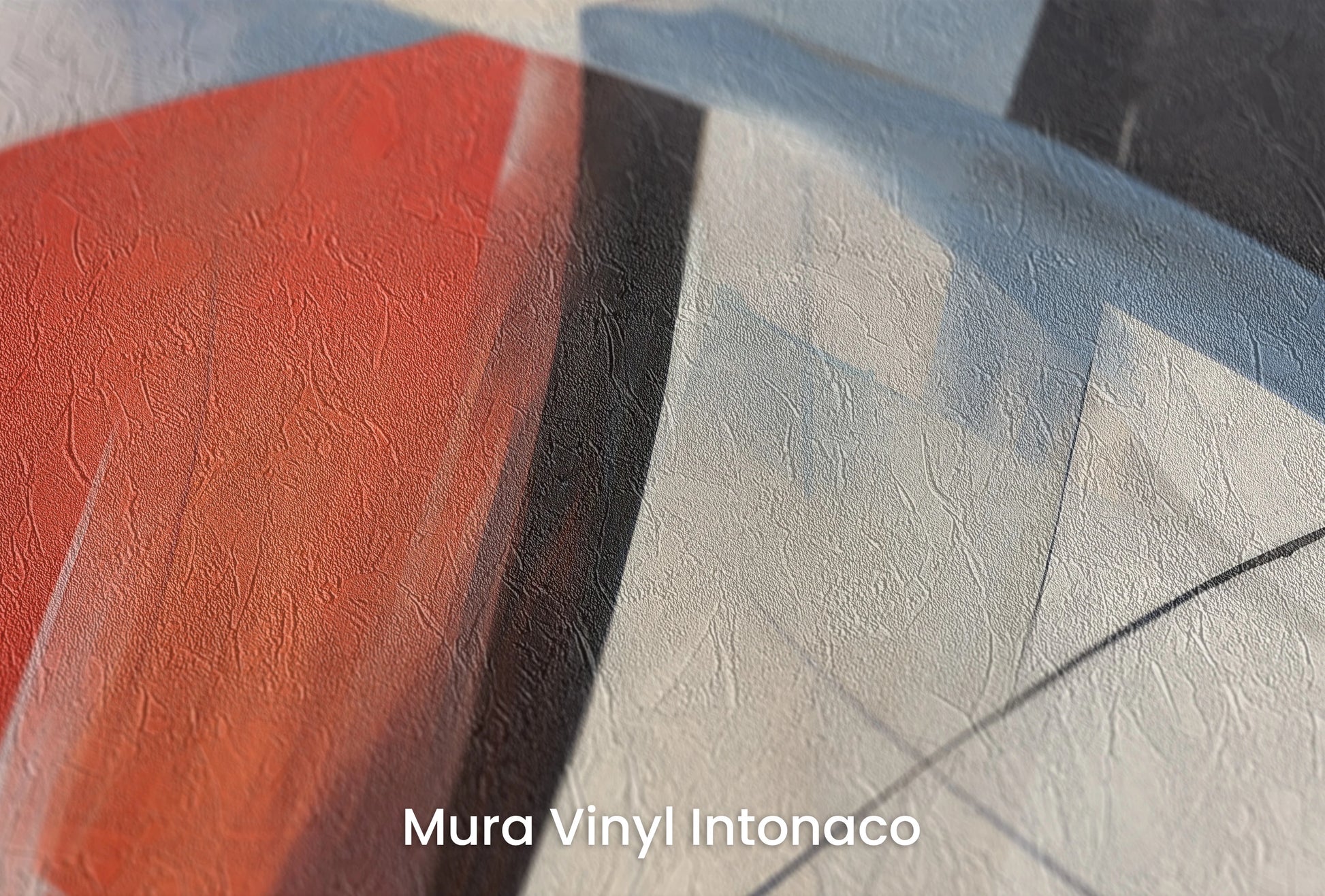 Zbliżenie na artystyczną fototapetę o nazwie Dynamic Contrast #2 na podłożu Mura Vinyl Intonaco - struktura tartego tynku.