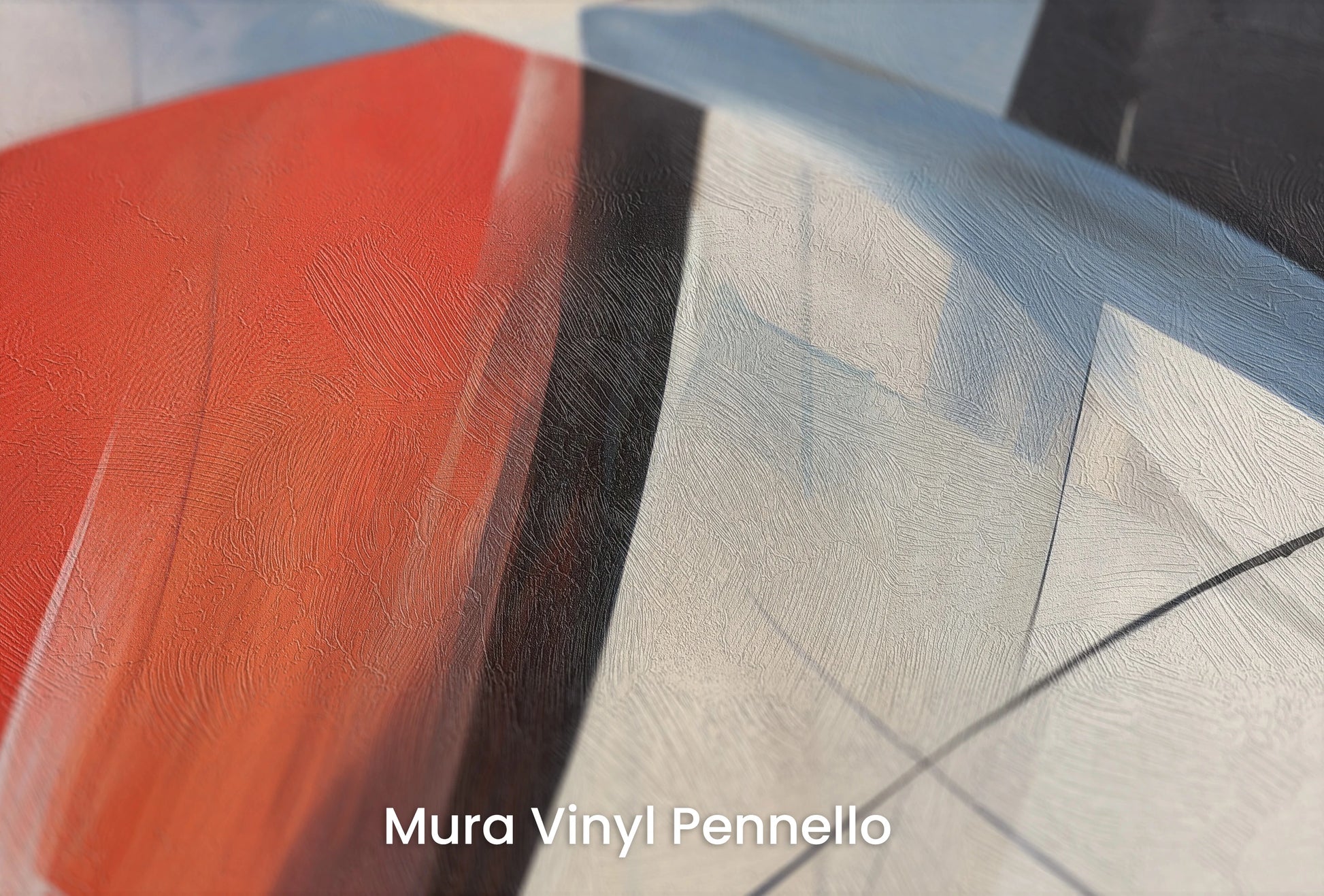 Zbliżenie na artystyczną fototapetę o nazwie Dynamic Contrast #2 na podłożu Mura Vinyl Pennello - faktura pociągnięć pędzla malarskiego.