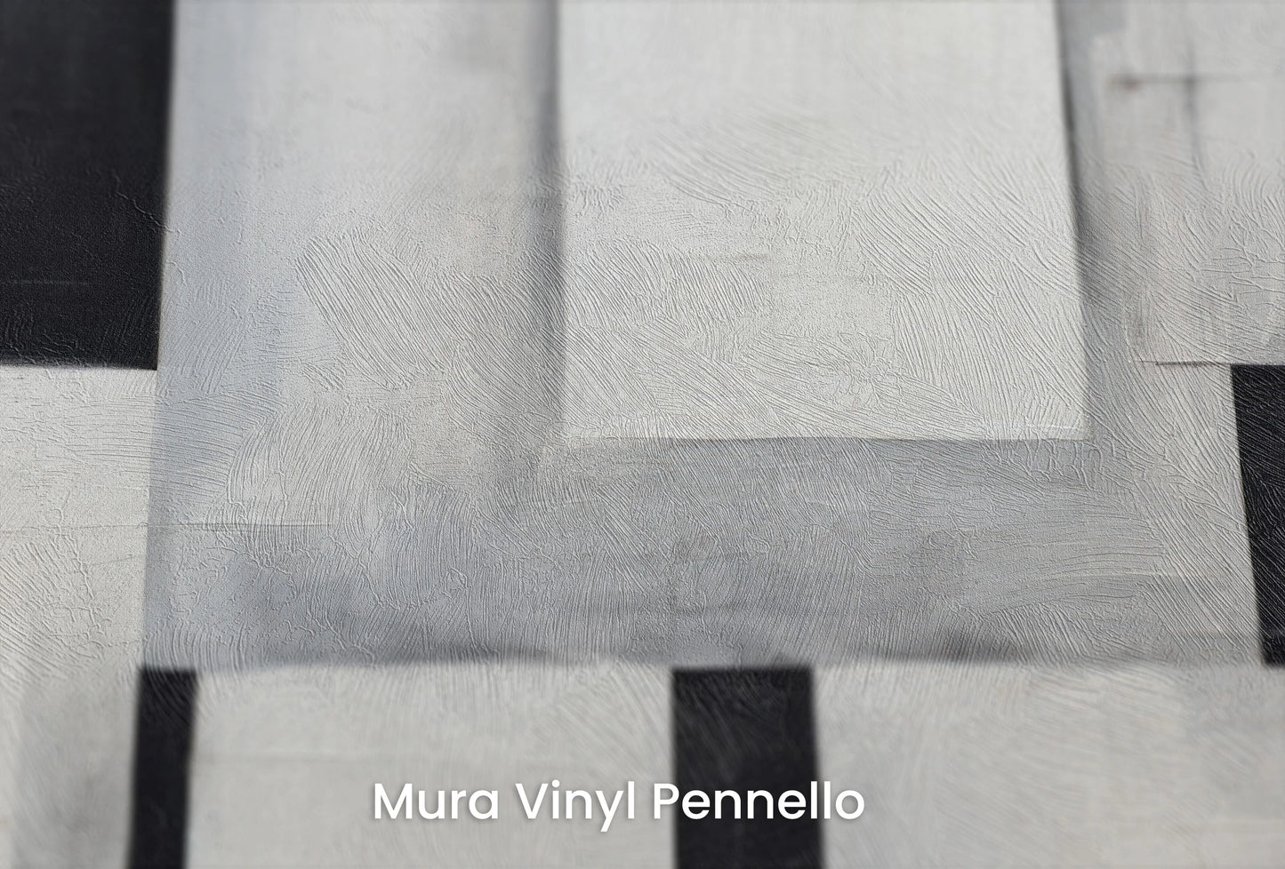 Zbliżenie na artystyczną fototapetę o nazwie Monochrome Blocks na podłożu Mura Vinyl Pennello - faktura pociągnięć pędzla malarskiego.