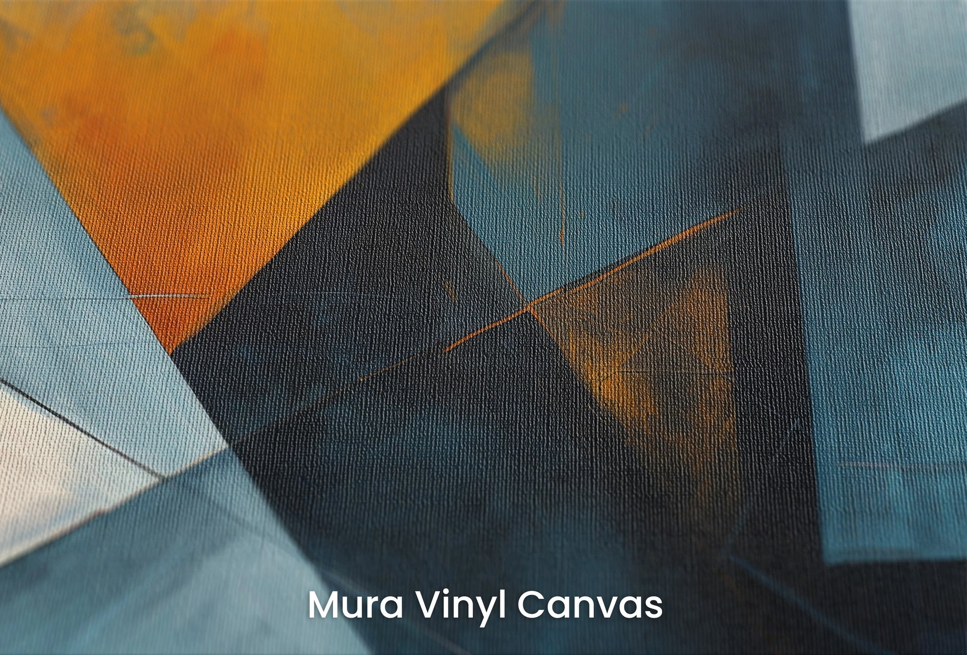 Zbliżenie na artystyczną fototapetę o nazwie Colorful Geometry #2 na podłożu Mura Vinyl Canvas - faktura naturalnego płótna.