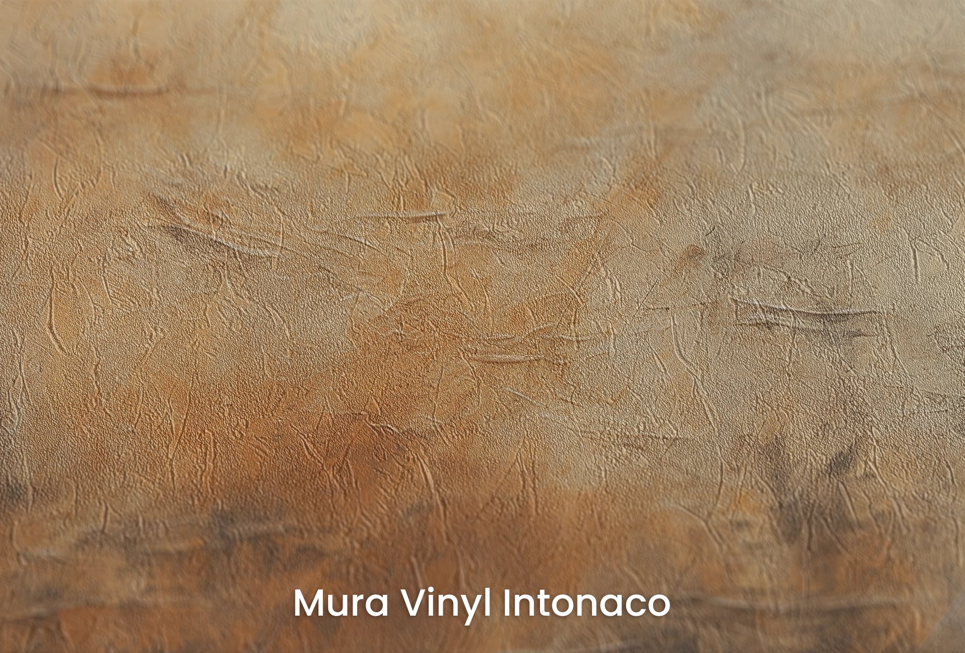 Zbliżenie na artystyczną fototapetę o nazwie Golden Haze #2 na podłożu Mura Vinyl Intonaco - struktura tartego tynku.