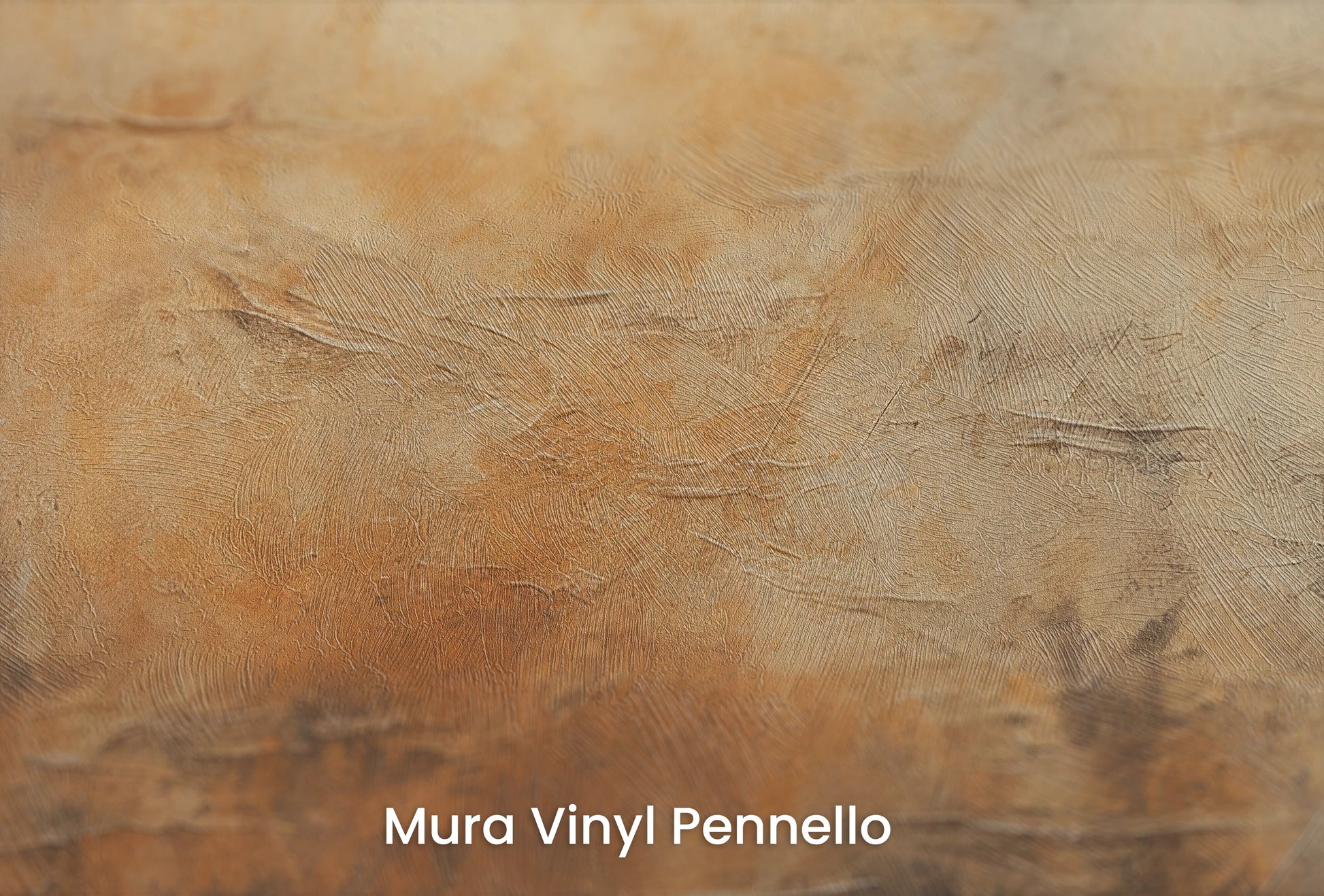Zbliżenie na artystyczną fototapetę o nazwie Golden Haze #2 na podłożu Mura Vinyl Pennello - faktura pociągnięć pędzla malarskiego.