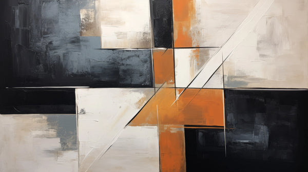 Lignes Contrastées - papier peint géométrique avec des rectangles semi-transparents dans des teintes atténuées