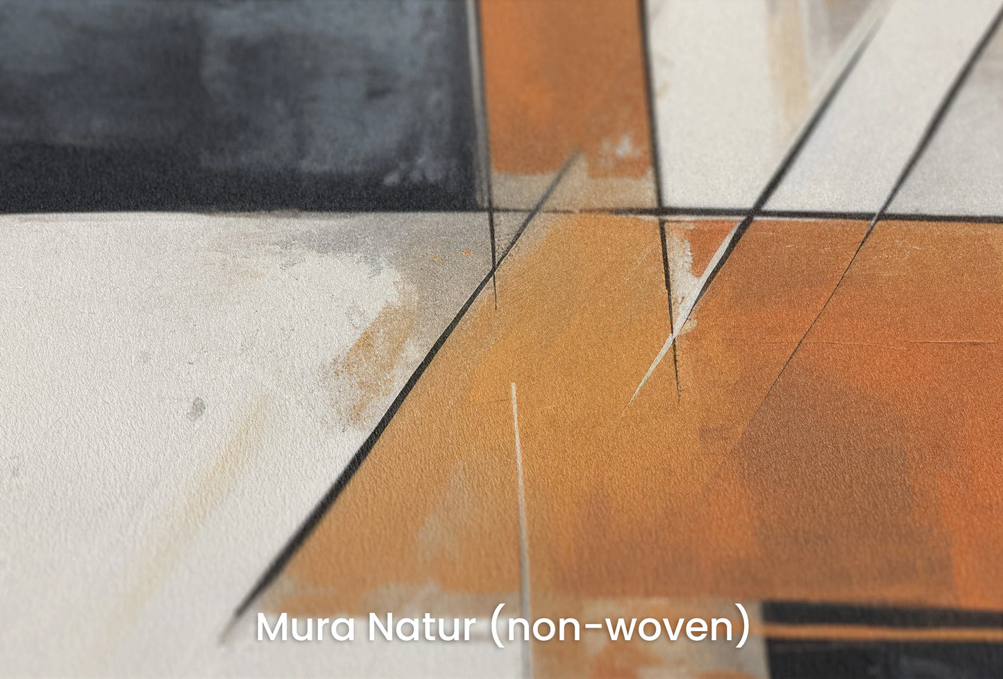 Zbliżenie na artystyczną fototapetę o nazwie Contrasting Lines na podłożu Mura Natur (non-woven) - naturalne i ekologiczne podłoże.