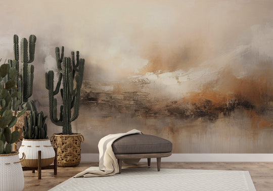 Wzór fototapety artystycznej o nazwie ECHOES OF DAWN pokazanej w aranżacji wnętrza.