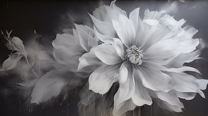 Prezentacja całego wzoru fototapety o nazwie NOIR FLORALE