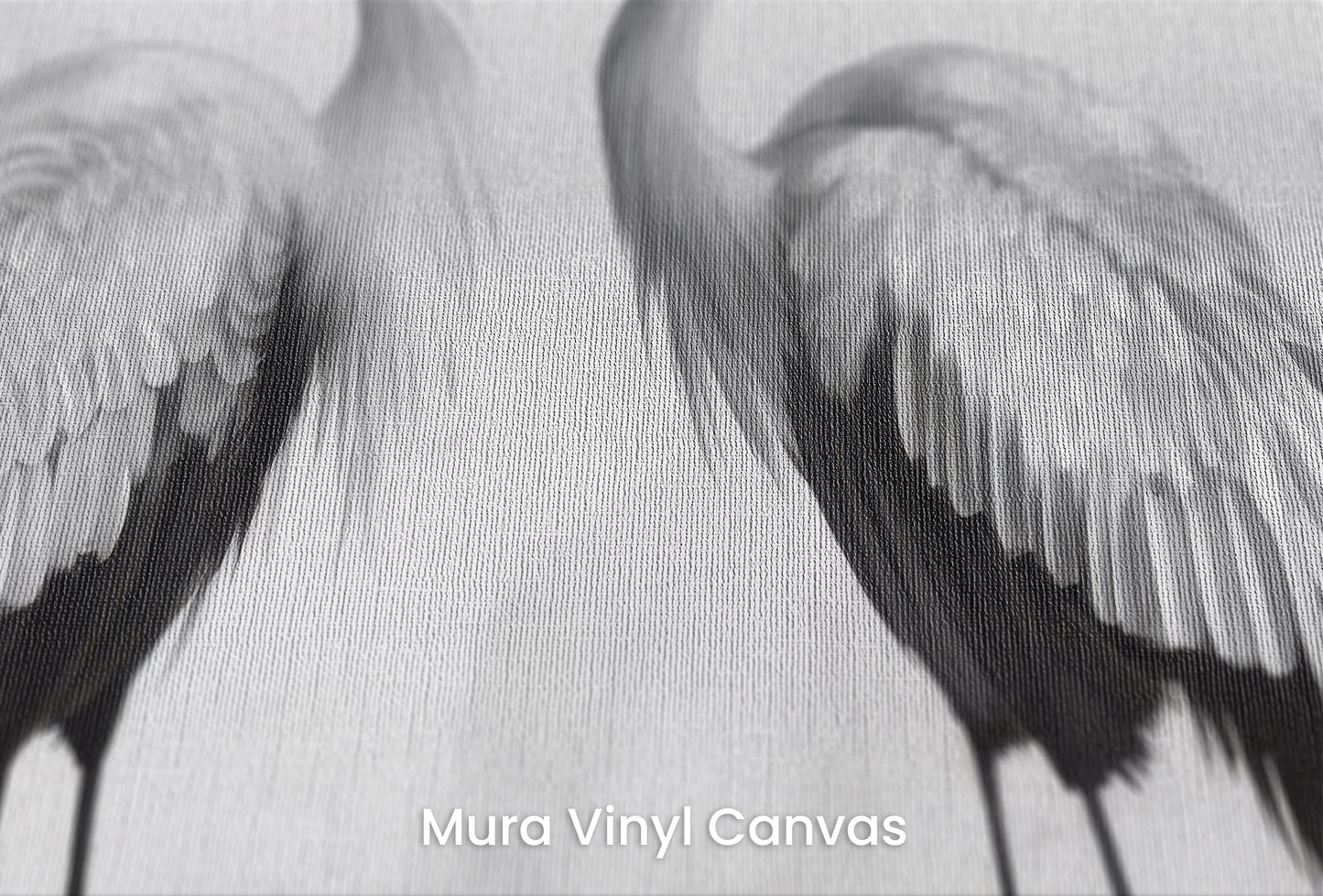 Zbliżenie na artystyczną fototapetę o nazwie Misty Blossom #2 na podłożu Mura Vinyl Canvas - faktura naturalnego płótna.