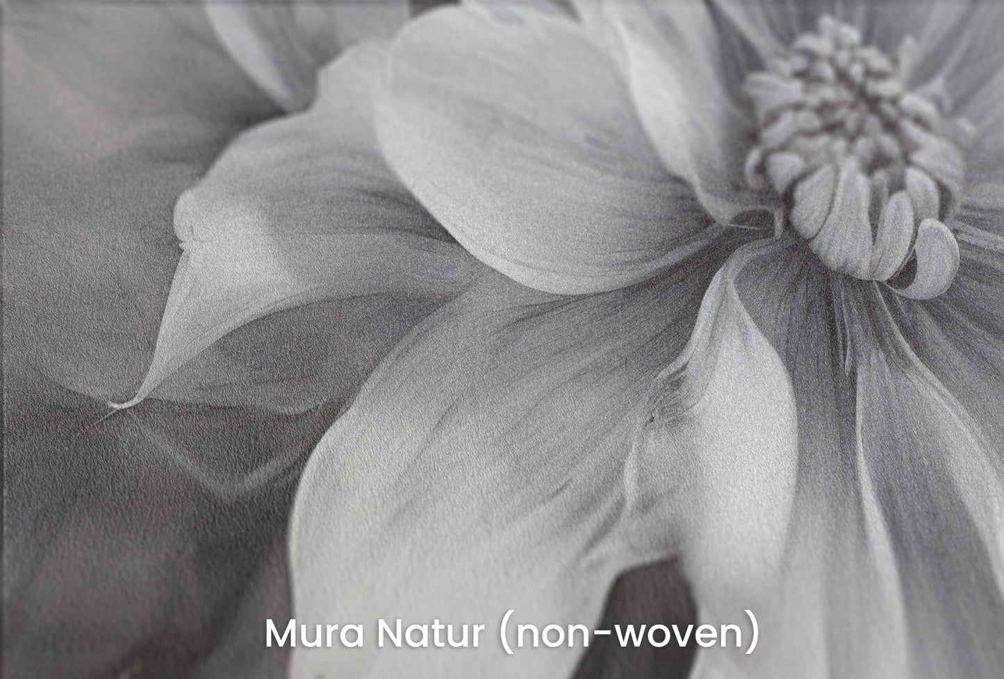 Zbliżenie na artystyczną fototapetę o nazwie NOIR FLORALE na podłożu Mura Natur (non-woven) - naturalne i ekologiczne podłoże.