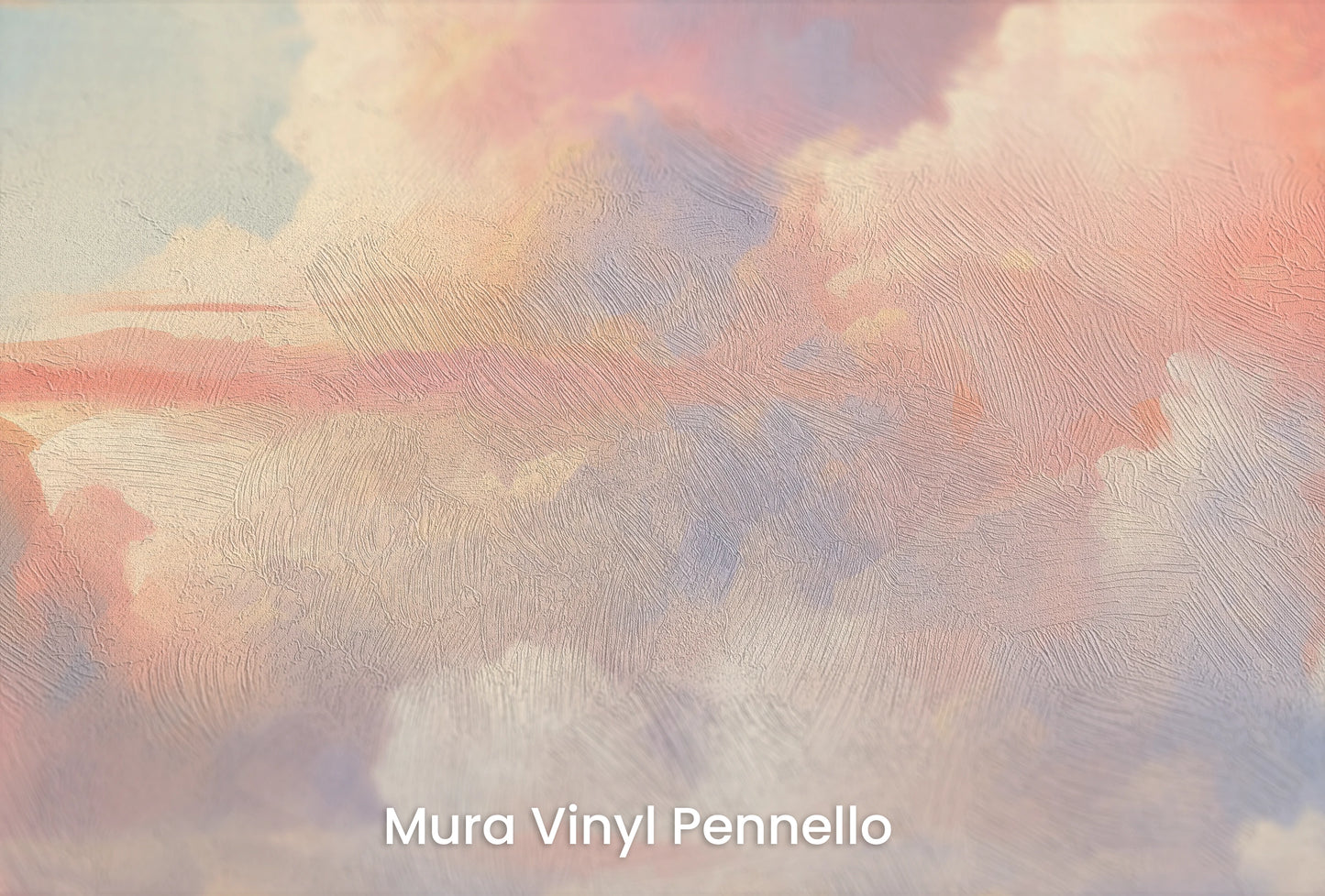 Zbliżenie na artystyczną fototapetę o nazwie Pastel Serenity #2 na podłożu Mura Vinyl Pennello - faktura pociągnięć pędzla malarskiego.