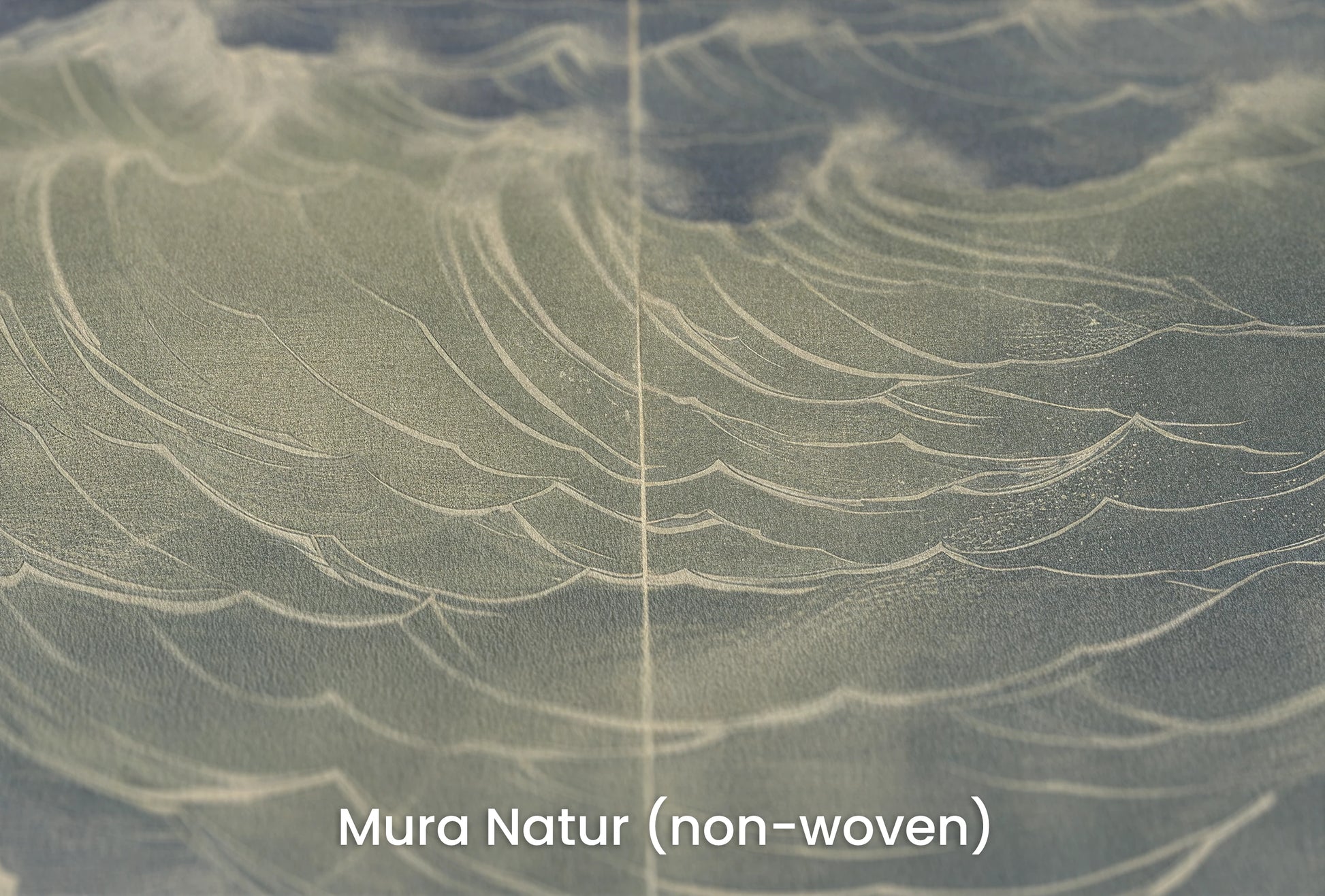 Zbliżenie na artystyczną fototapetę o nazwie Soft Ocean Whisper na podłożu Mura Natur (non-woven) - naturalne i ekologiczne podłoże.