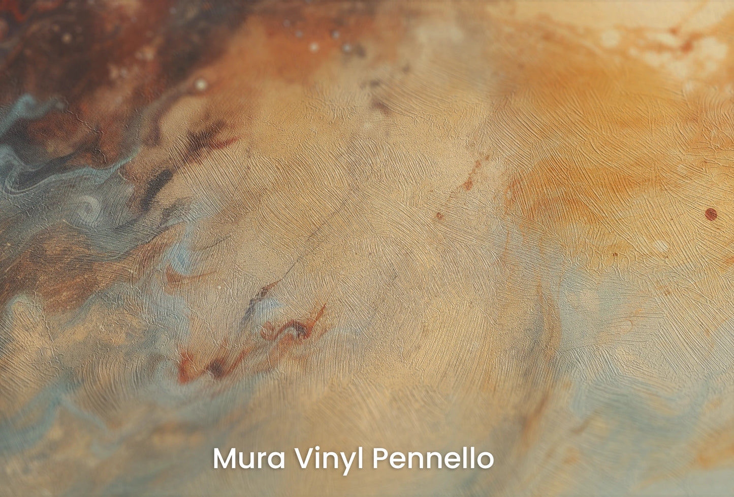 Zbliżenie na artystyczną fototapetę o nazwie Callisto's Vision na podłożu Mura Vinyl Pennello - faktura pociągnięć pędzla malarskiego.