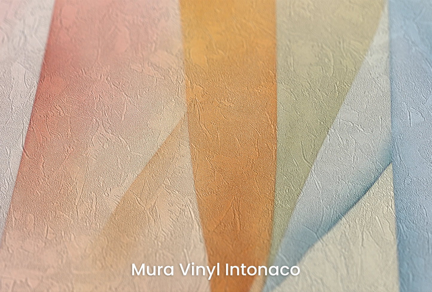 Zbliżenie na artystyczną fototapetę o nazwie Pastel Whirl na podłożu Mura Vinyl Intonaco - struktura tartego tynku.