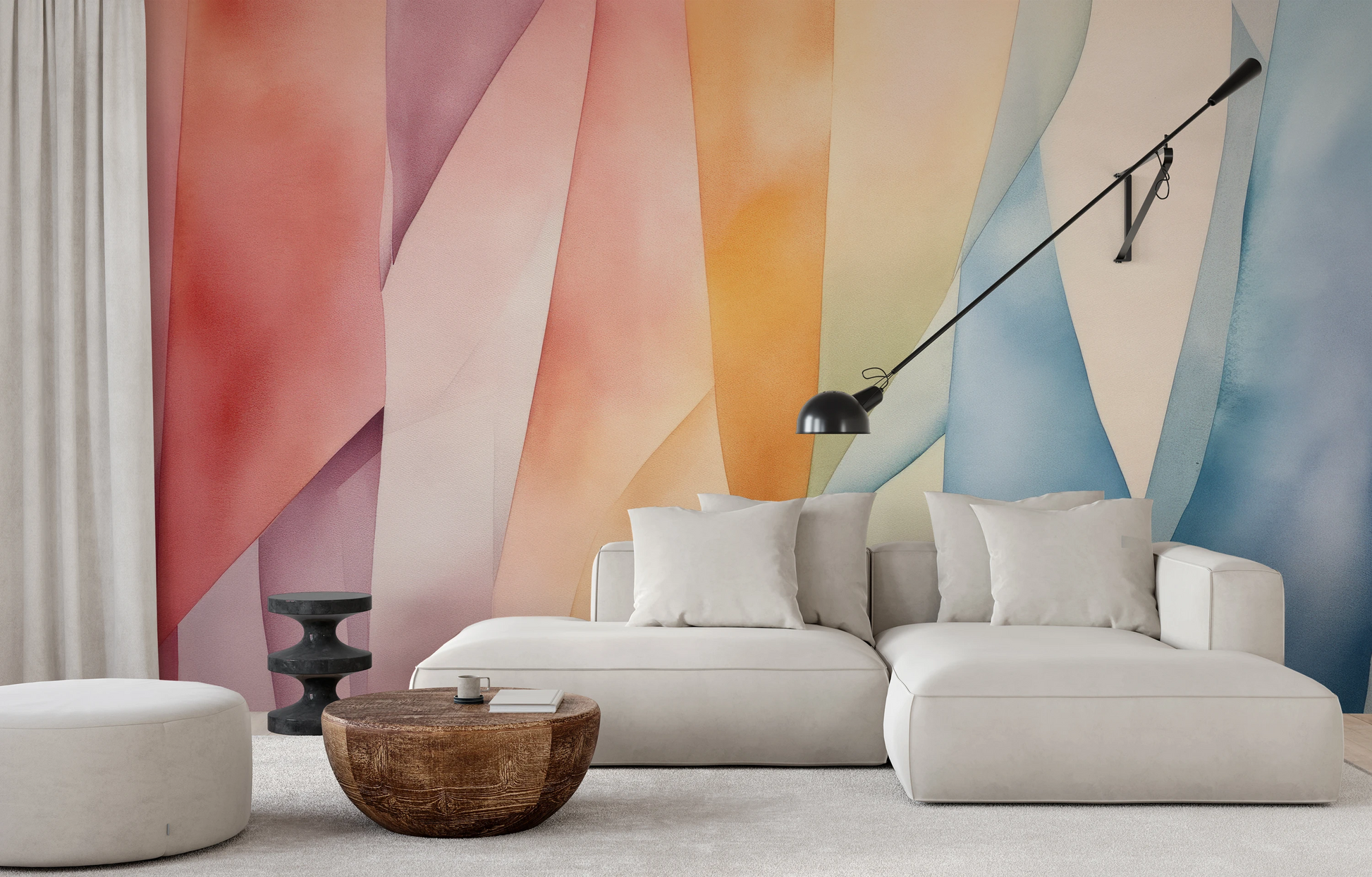 Fototapeta malowana o nazwie Pastel Whirl pokazana w aranżacji wnętrza.