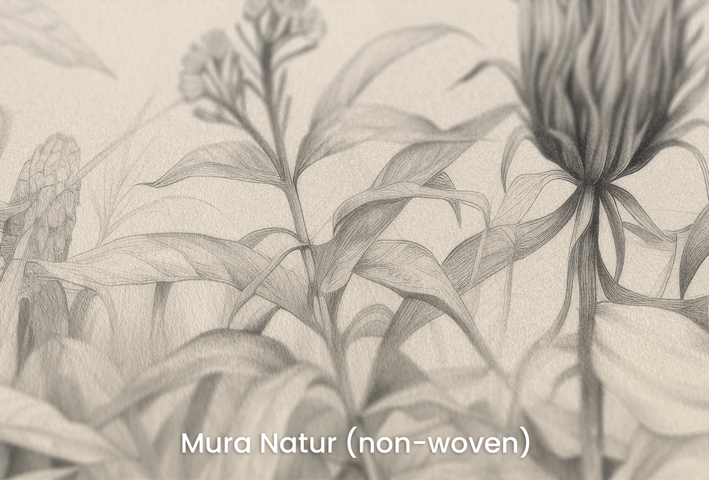Zbliżenie na artystyczną fototapetę o nazwie Wild Blossoms na podłożu Mura Natur (non-woven) - naturalne i ekologiczne podłoże.
