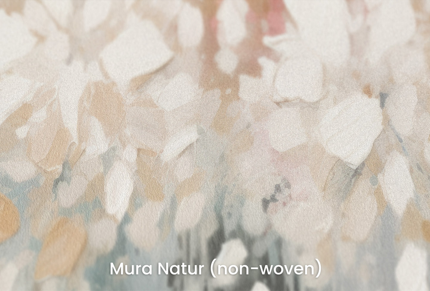 Zbliżenie na artystyczną fototapetę o nazwie Luminous Bloom Haze na podłożu Mura Natur (non-woven) - naturalne i ekologiczne podłoże.