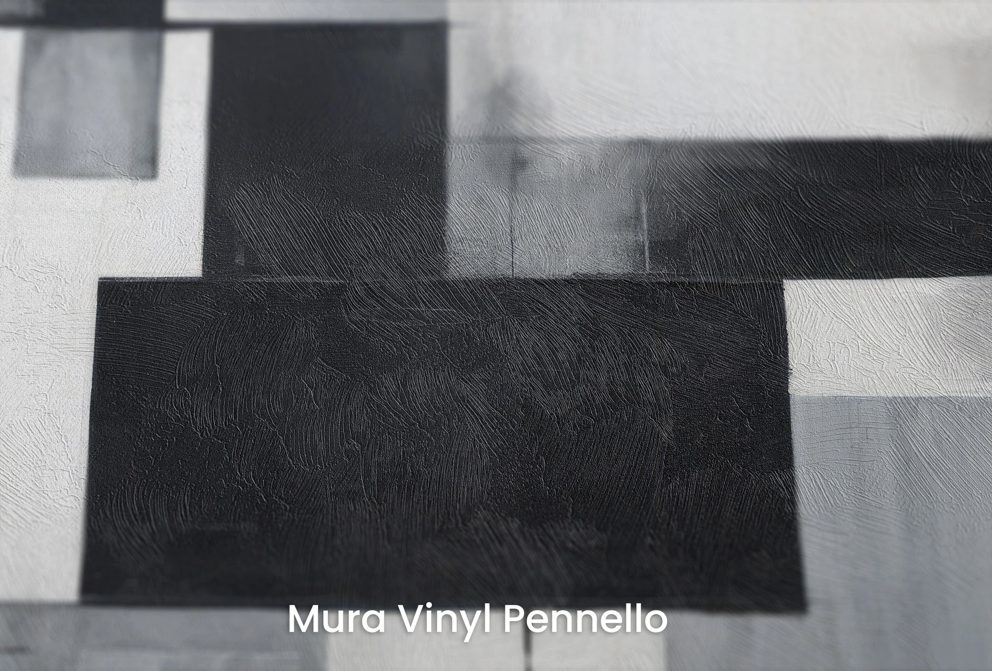 Zbliżenie na artystyczną fototapetę o nazwie Monochrome Harmony na podłożu Mura Vinyl Pennello - faktura pociągnięć pędzla malarskiego.
