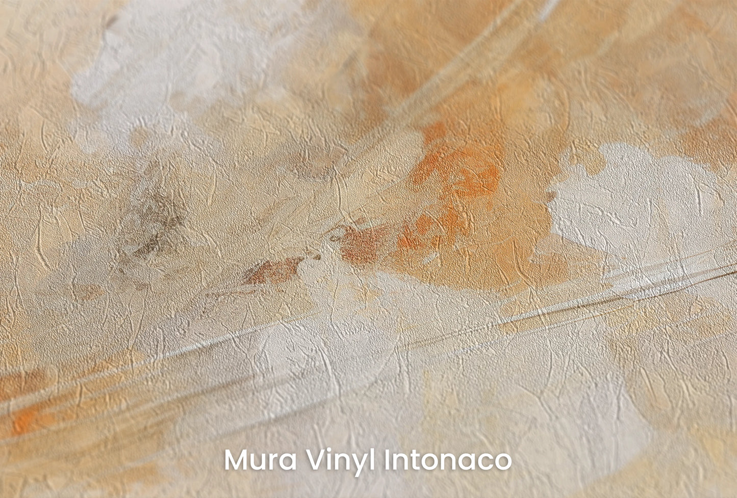 Zbliżenie na artystyczną fototapetę o nazwie Sunrise Abstract na podłożu Mura Vinyl Intonaco - struktura tartego tynku.