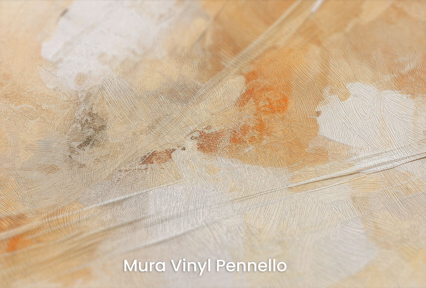 Zbliżenie na artystyczną fototapetę o nazwie Sunrise Abstract na podłożu Mura Vinyl Pennello - faktura pociągnięć pędzla malarskiego.