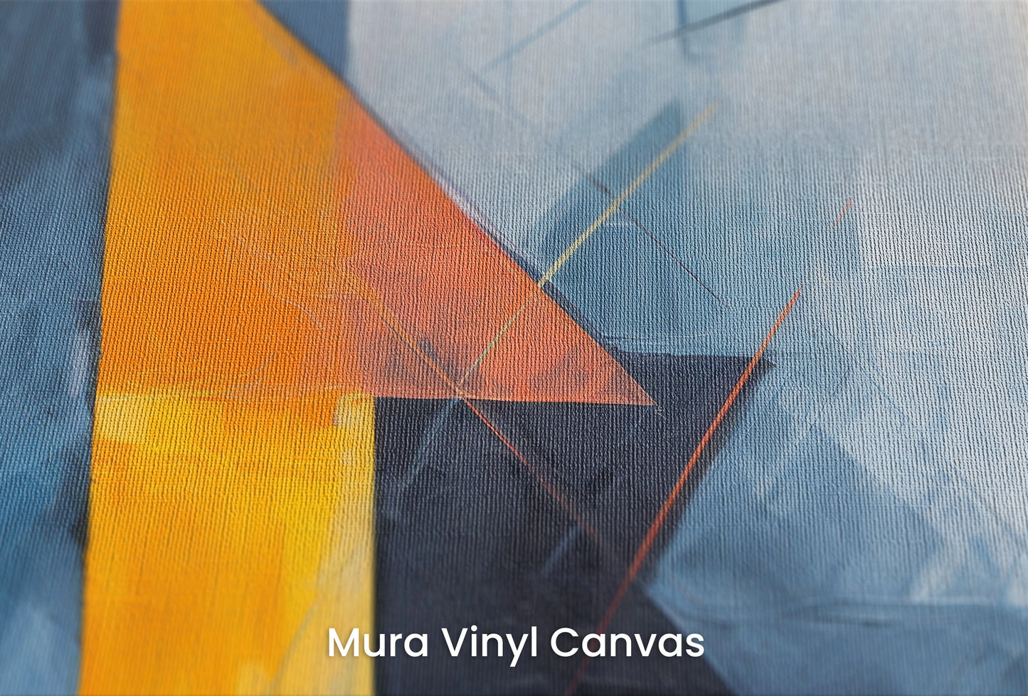 Zbliżenie na artystyczną fototapetę o nazwie Geometric Glow na podłożu Mura Vinyl Canvas - faktura naturalnego płótna.
