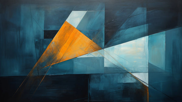 Citrus Slice - tapeta geometryczna z pomarańczowym trójkątem na ciemnym tle