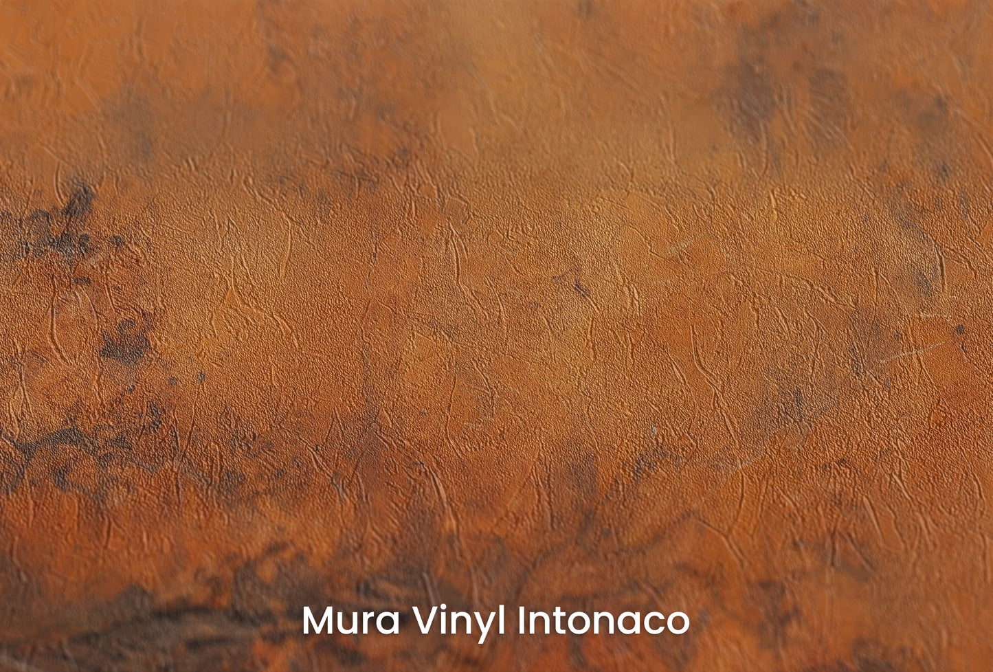 Zbliżenie na artystyczną fototapetę o nazwie Rustic Copper na podłożu Mura Vinyl Intonaco - struktura tartego tynku.