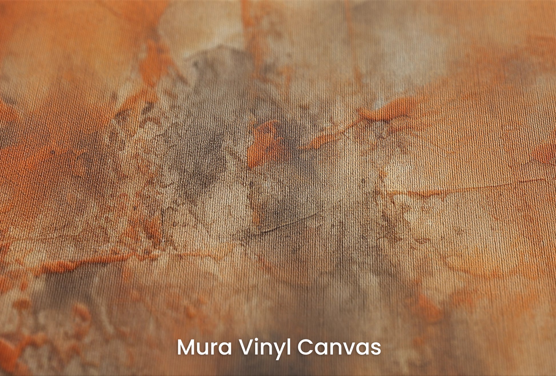 Zbliżenie na artystyczną fototapetę o nazwie Copper Patina na podłożu Mura Vinyl Canvas - faktura naturalnego płótna.