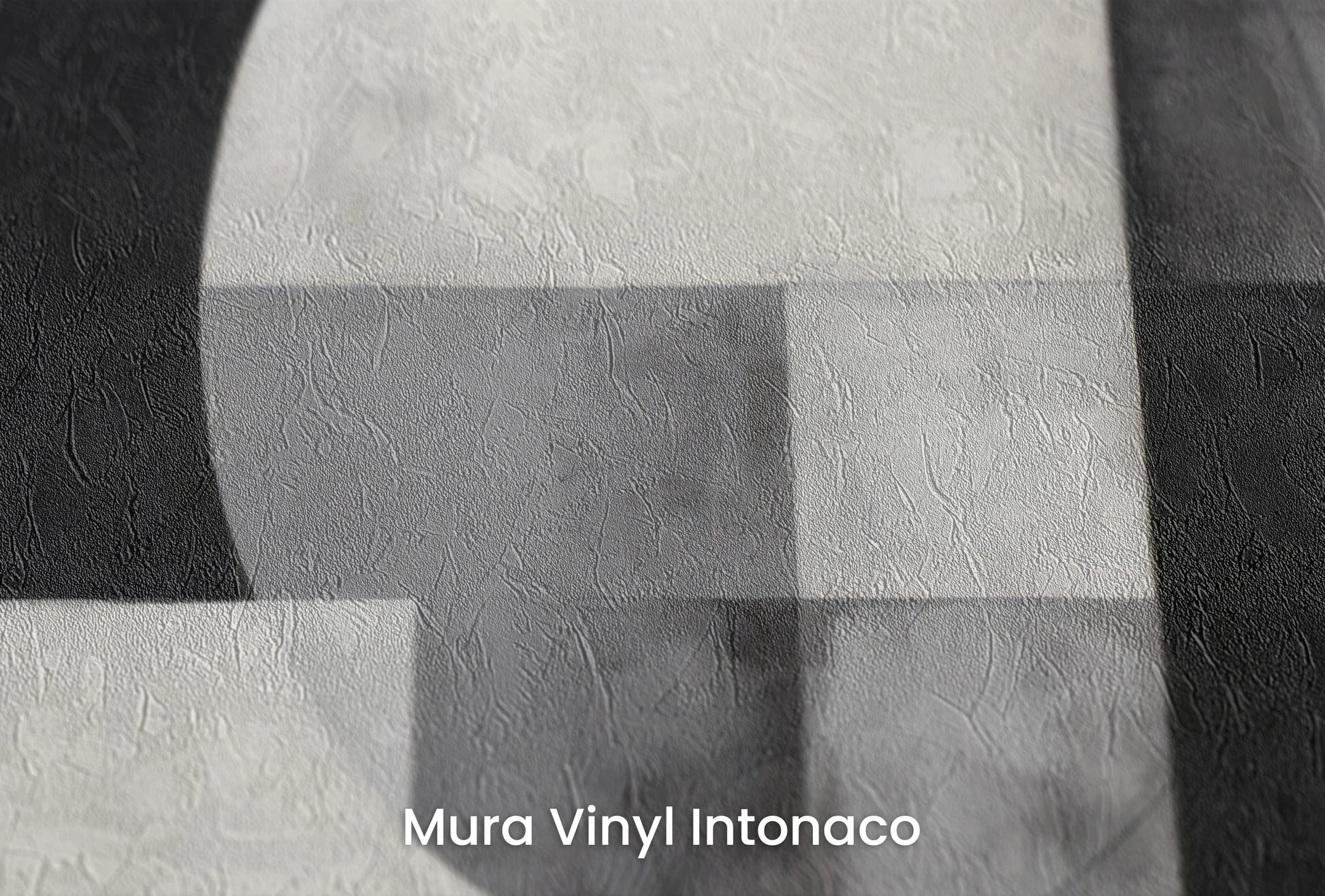 Zbliżenie na artystyczną fototapetę o nazwie Geometric Harmony #3 na podłożu Mura Vinyl Intonaco - struktura tartego tynku.