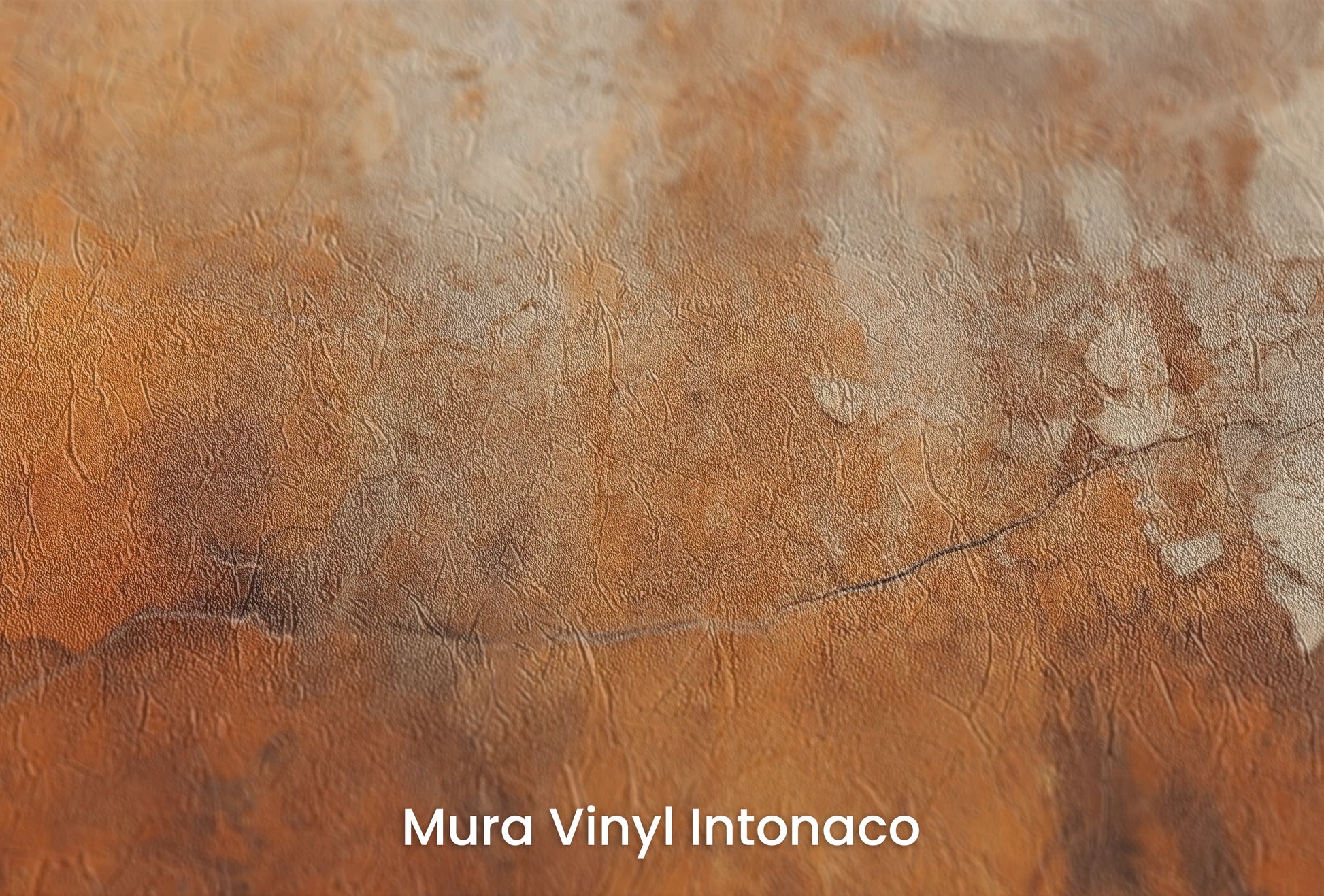 Zbliżenie na artystyczną fototapetę o nazwie Amber Mist na podłożu Mura Vinyl Intonaco - struktura tartego tynku.