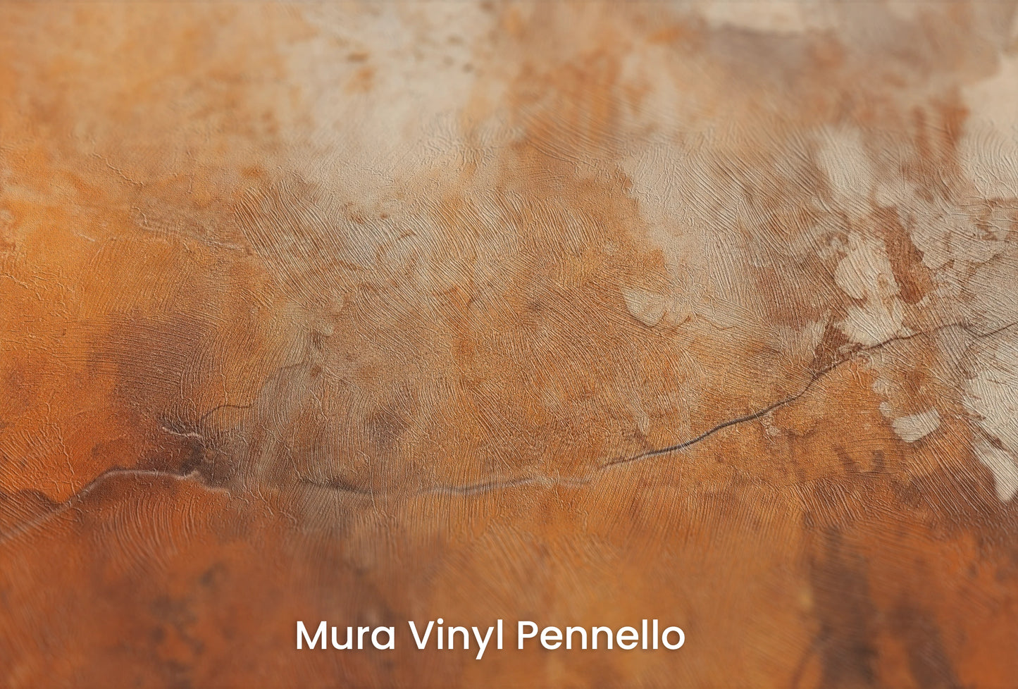 Zbliżenie na artystyczną fototapetę o nazwie Amber Mist na podłożu Mura Vinyl Pennello - faktura pociągnięć pędzla malarskiego.