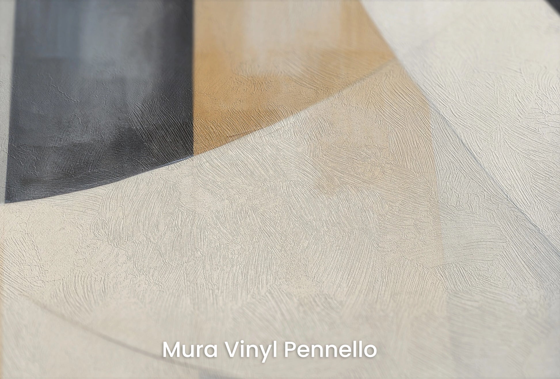 Zbliżenie na artystyczną fototapetę o nazwie Circular Essence na podłożu Mura Vinyl Pennello - faktura pociągnięć pędzla malarskiego.