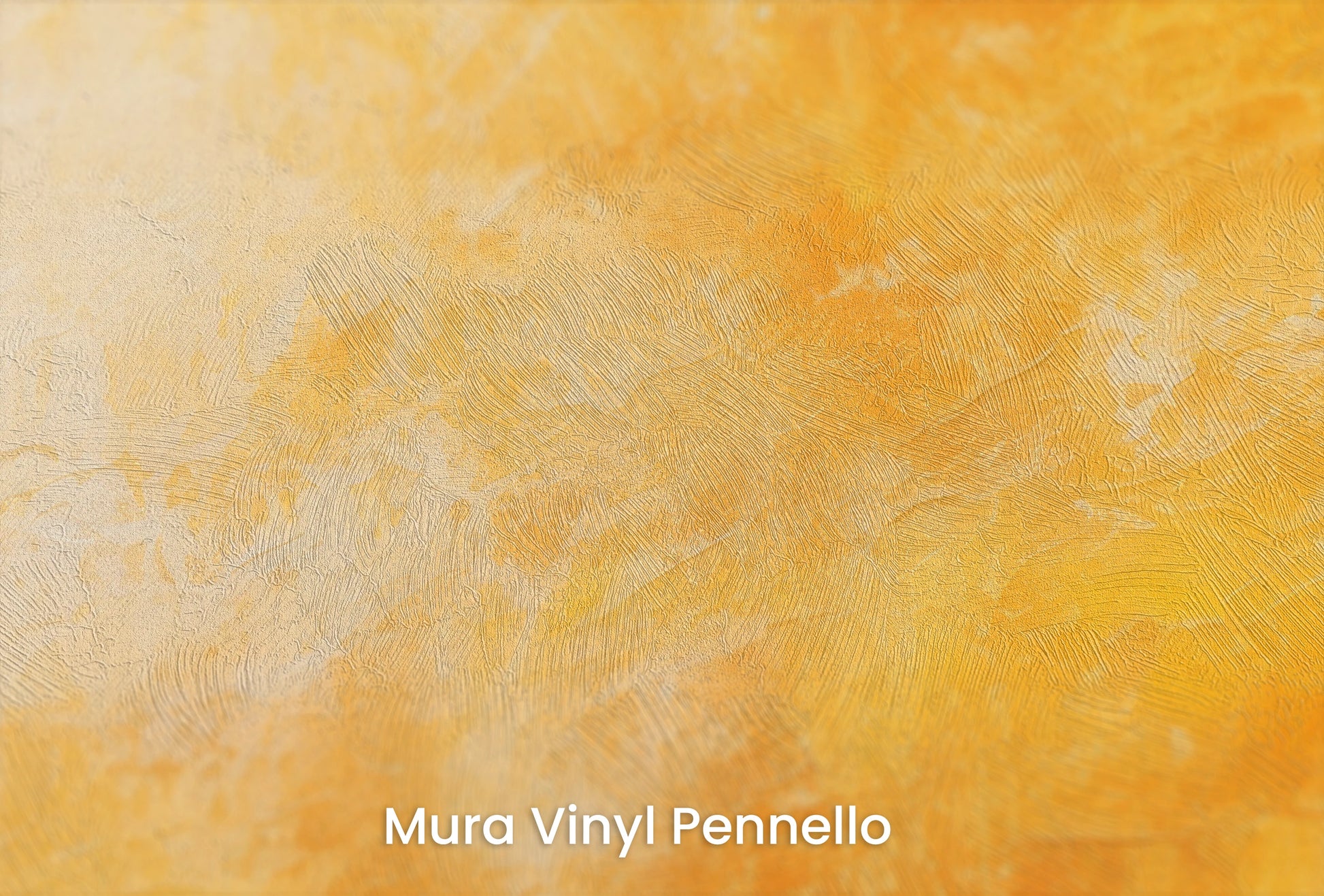 Zbliżenie na artystyczną fototapetę o nazwie Golden Blaze na podłożu Mura Vinyl Pennello - faktura pociągnięć pędzla malarskiego.