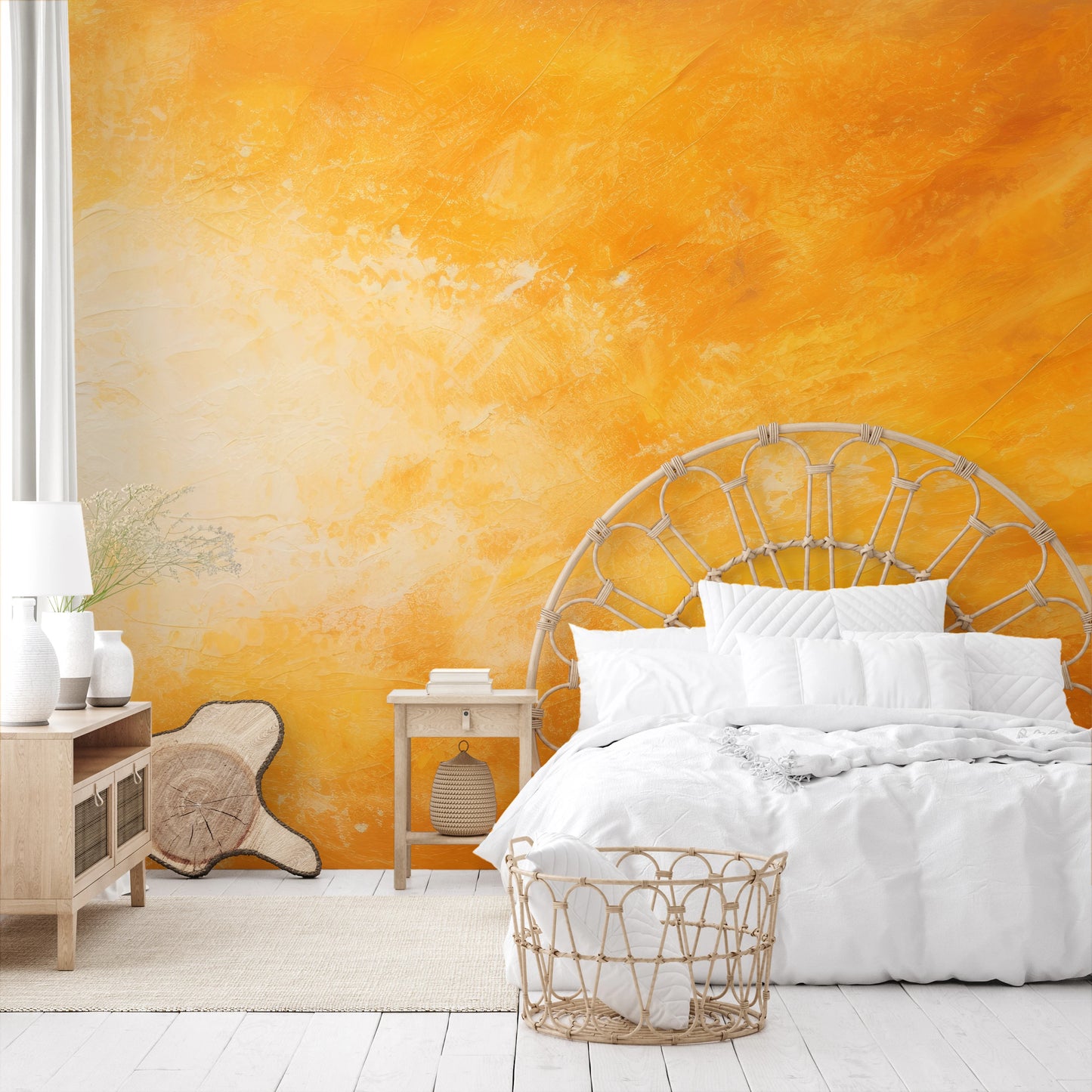 Fototapeta malowana o nazwie Golden Blaze pokazana w aranżacji wnętrza.