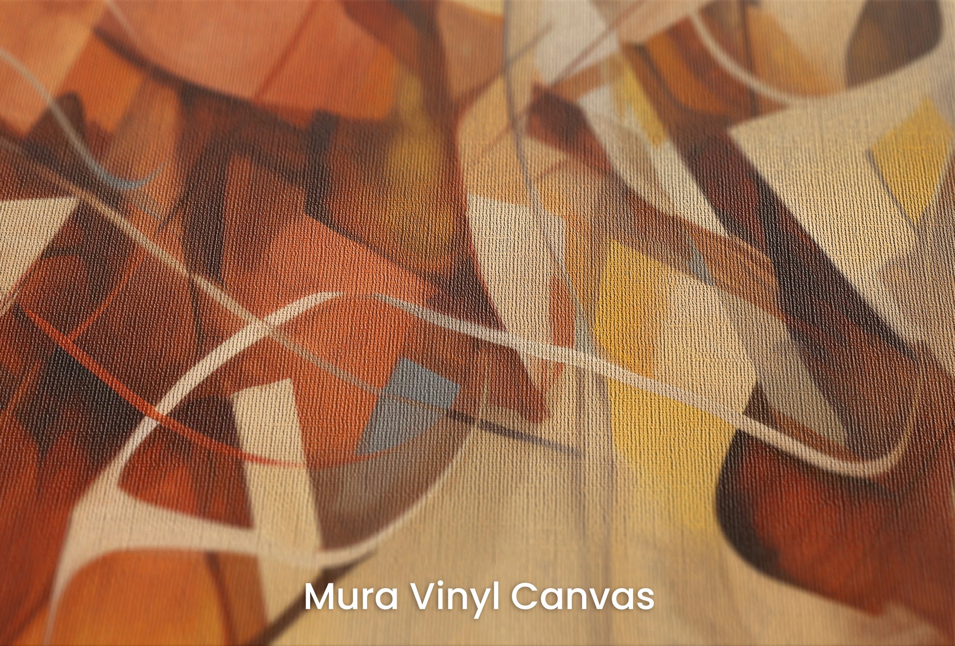 Zbliżenie na artystyczną fototapetę o nazwie Amber Swirl na podłożu Mura Vinyl Canvas - faktura naturalnego płótna.