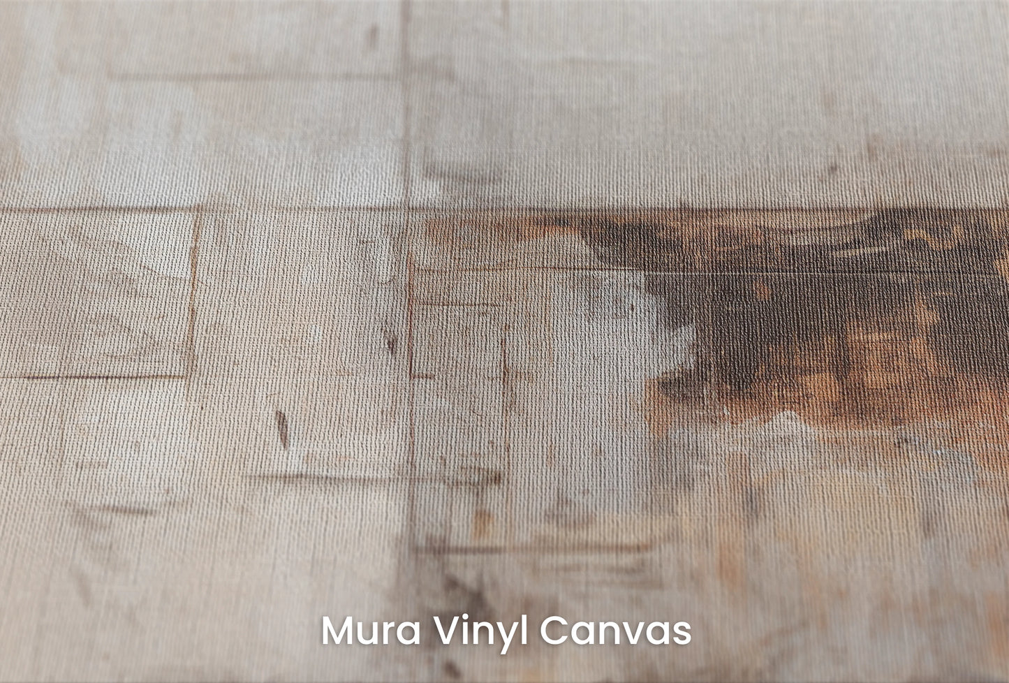 Zbliżenie na artystyczną fototapetę o nazwie Tarnished Grid na podłożu Mura Vinyl Canvas - faktura naturalnego płótna.