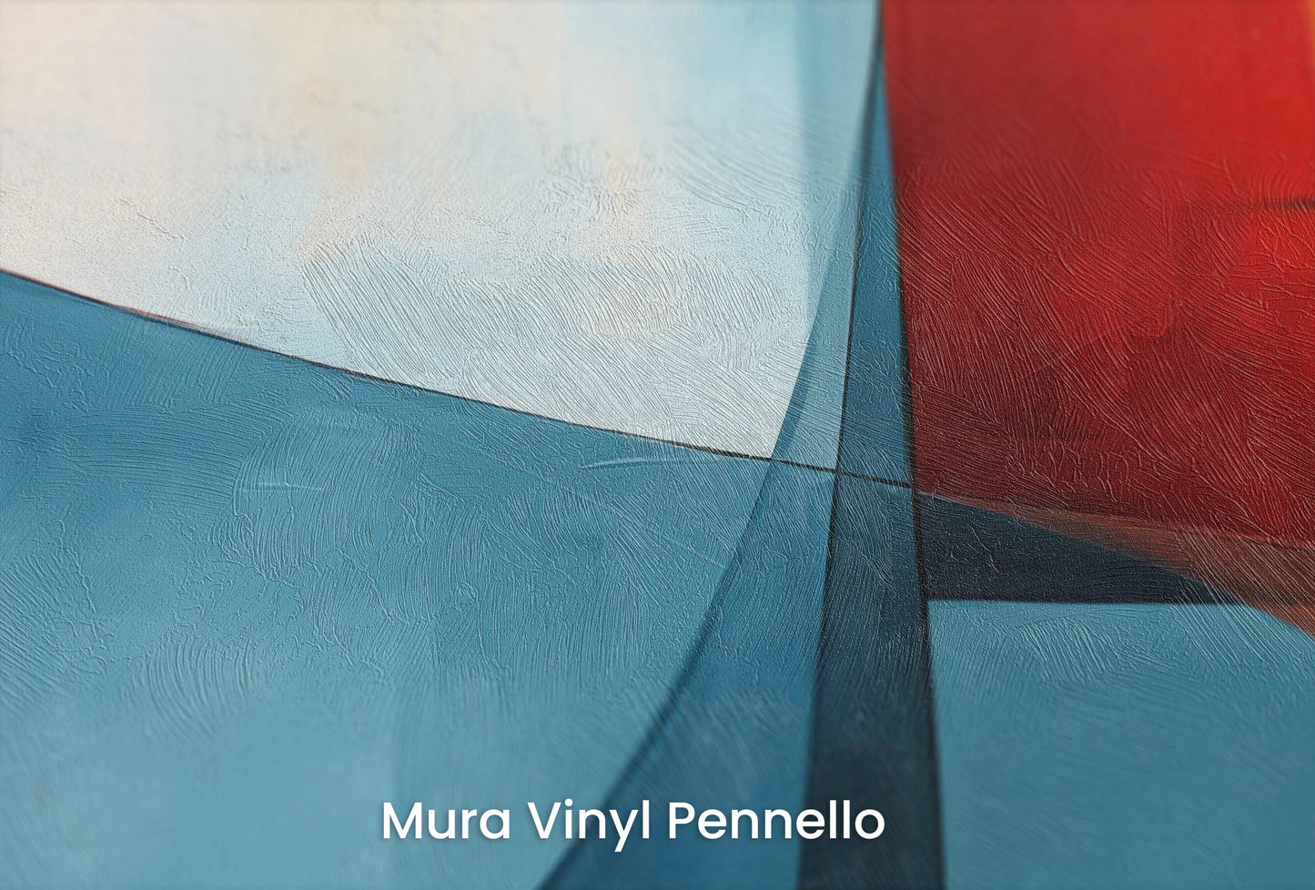 Zbliżenie na artystyczną fototapetę o nazwie Geometric Intersection na podłożu Mura Vinyl Pennello - faktura pociągnięć pędzla malarskiego.